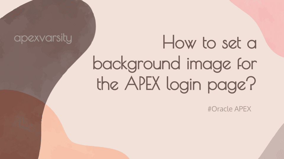 How to set a background image for the APEX login page?