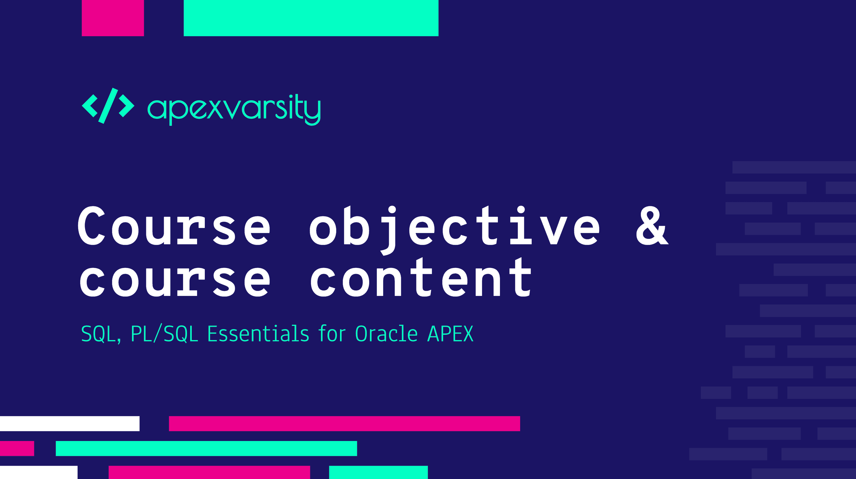 Course objective and course content