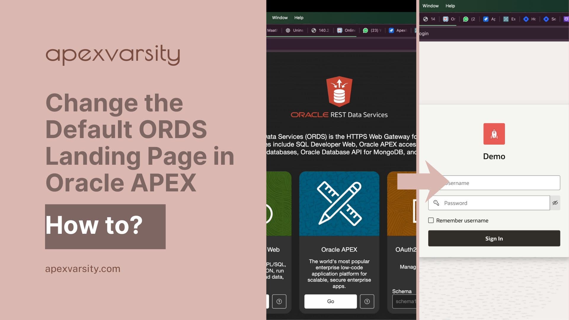 How to Change the Default ORDS Landing Page in Oracle APEX?